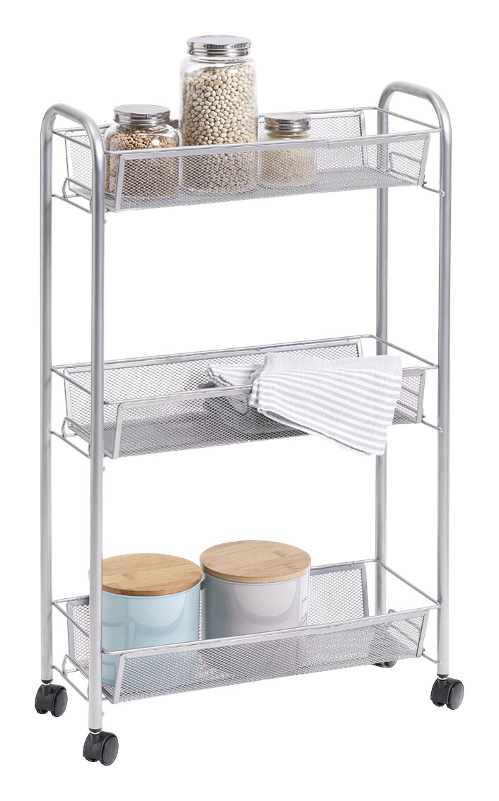 Zeller Rollwagen silber Stahl B/H/T: ca. 44x71x17 cm