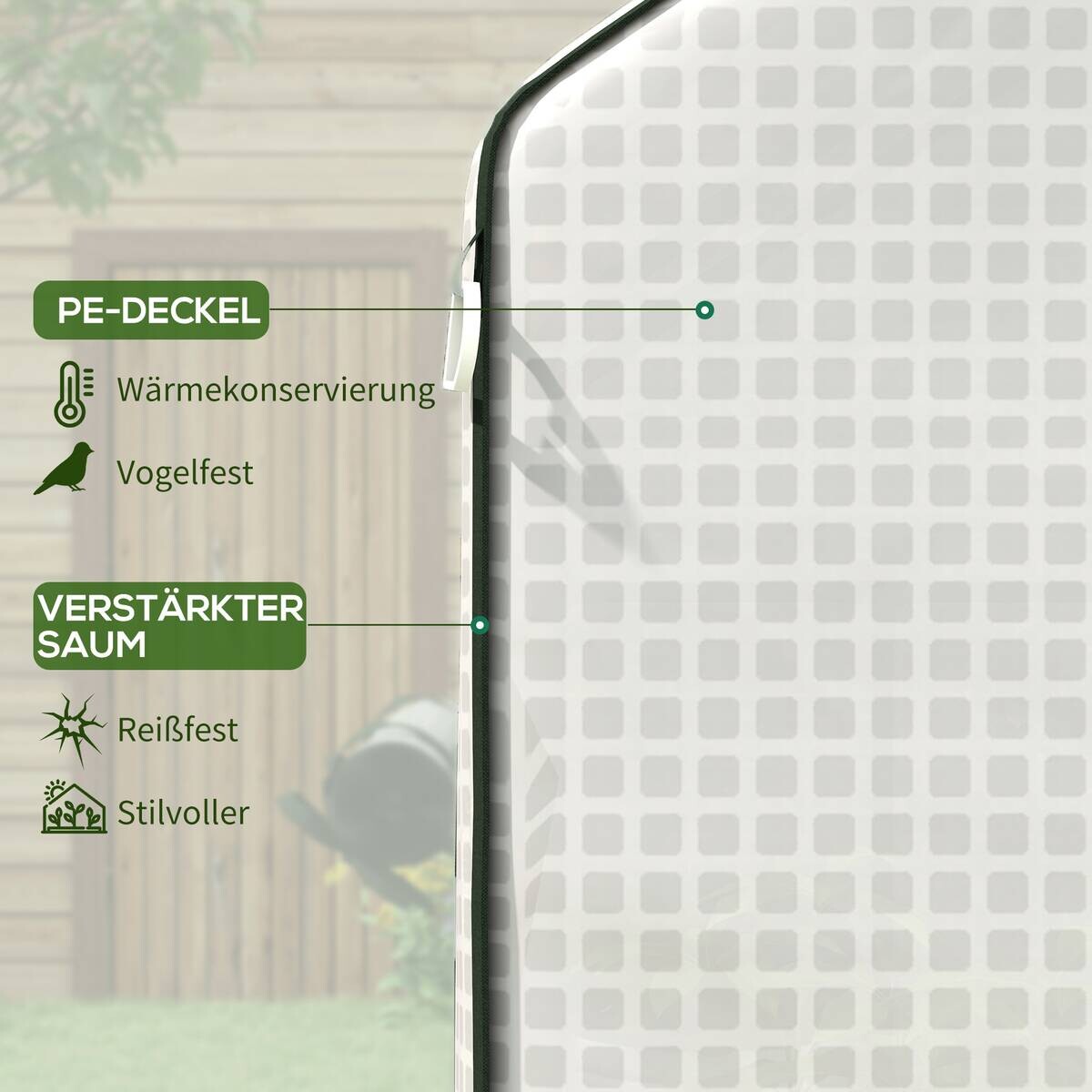 Outsunny Ersatzfolie weiß Kunststoff B/H/L: ca. 73x190x140 cm