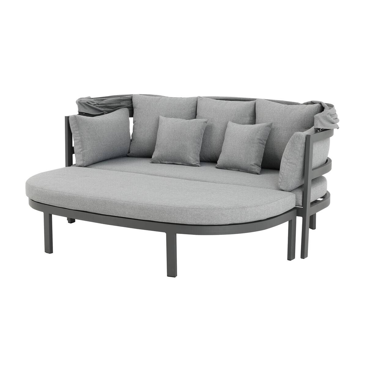 POCOline Sonneninsel mit Dach Barbados hellgrau Stahl