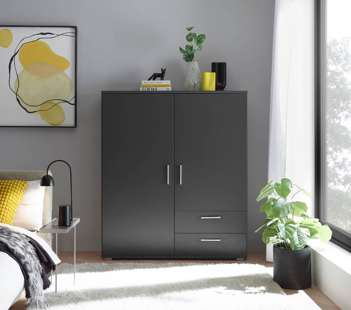 Kombikommode Adeline Graphit B/H/T: ca. 120x140x38 cm
