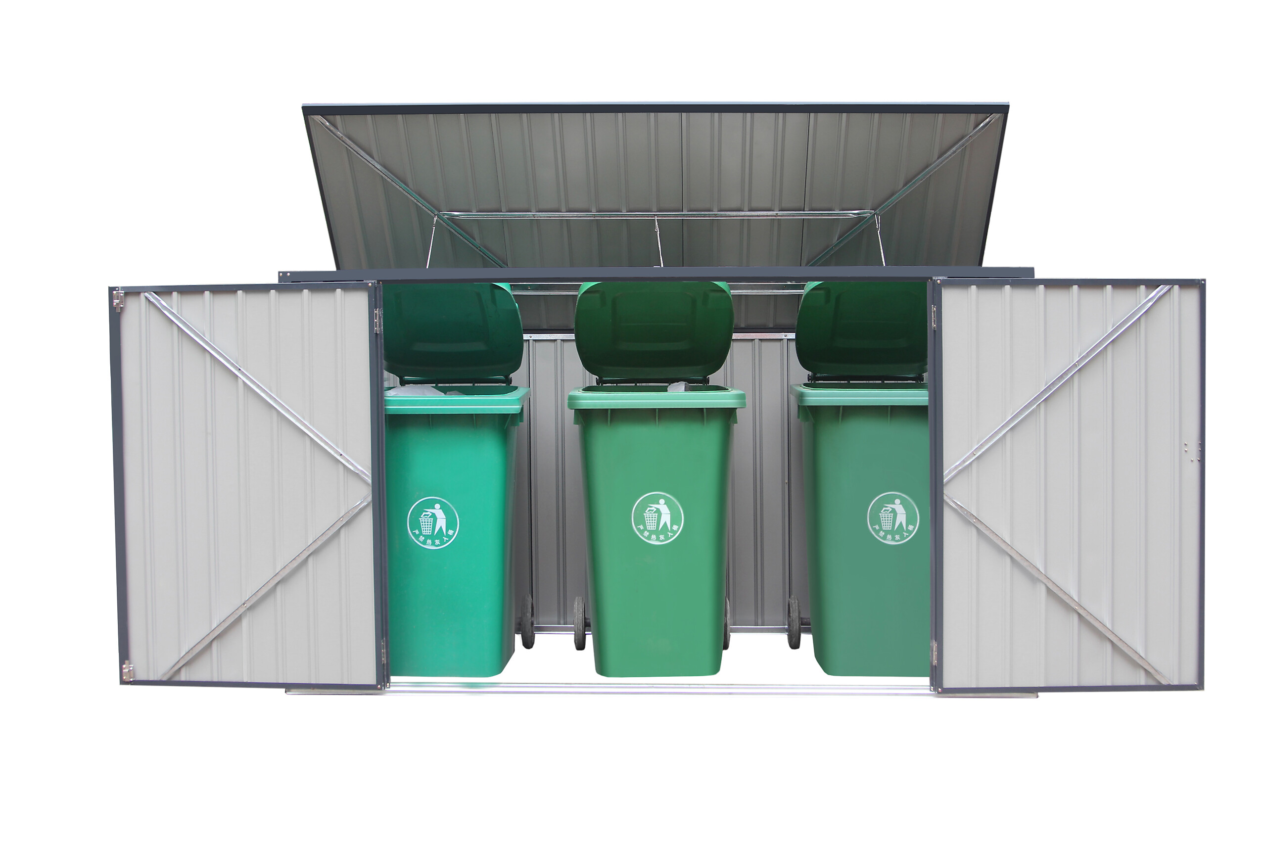 Westmann Mülltonnenbox 7x3 dunkelgrau B/H/L: ca. 235x131x100 cm