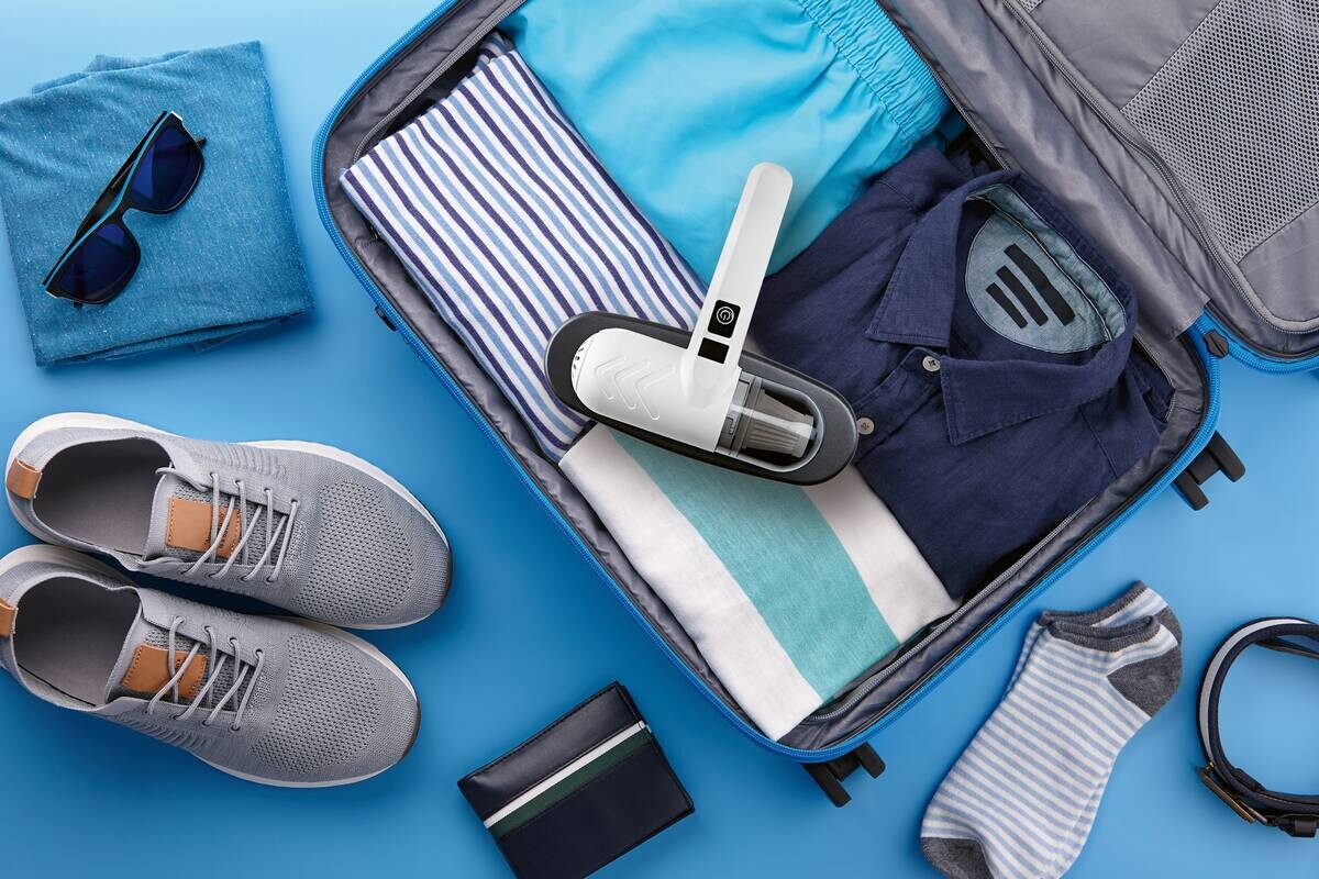 CLEANmaxx Handstaubsauger grau weiß Kunststoff B/H/L: ca. 17,7x7,7x22 cm