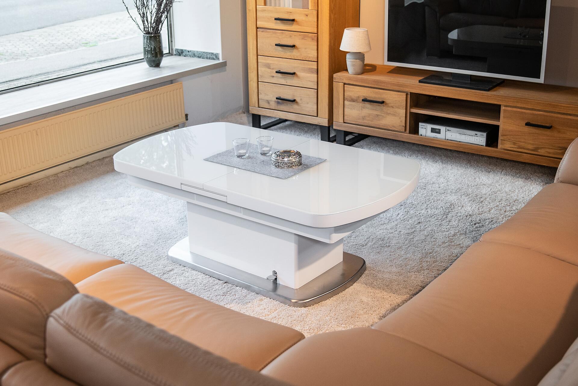 Couchtisch Levi weiß MDF B/H/T: ca. 135x50x75 cm