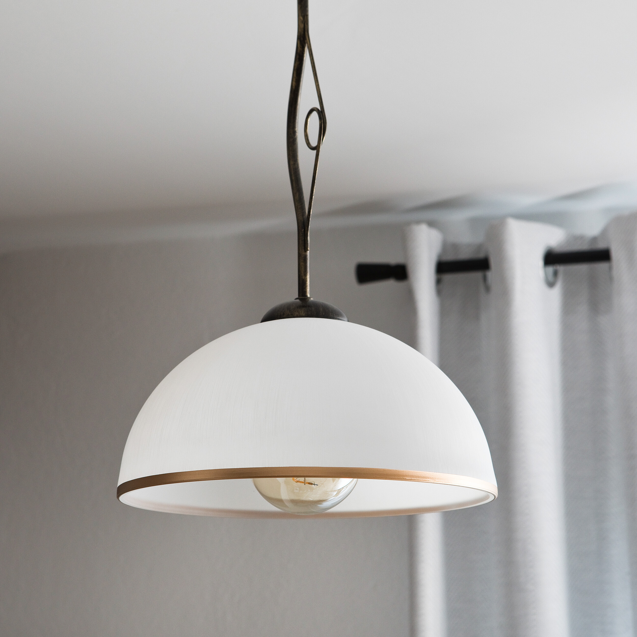 Lamkur Deckenleuchte Retro schwarz Glas Stahl B/H/L: ca. 32,5x45x32,5 cm E27 1 Brennstellen