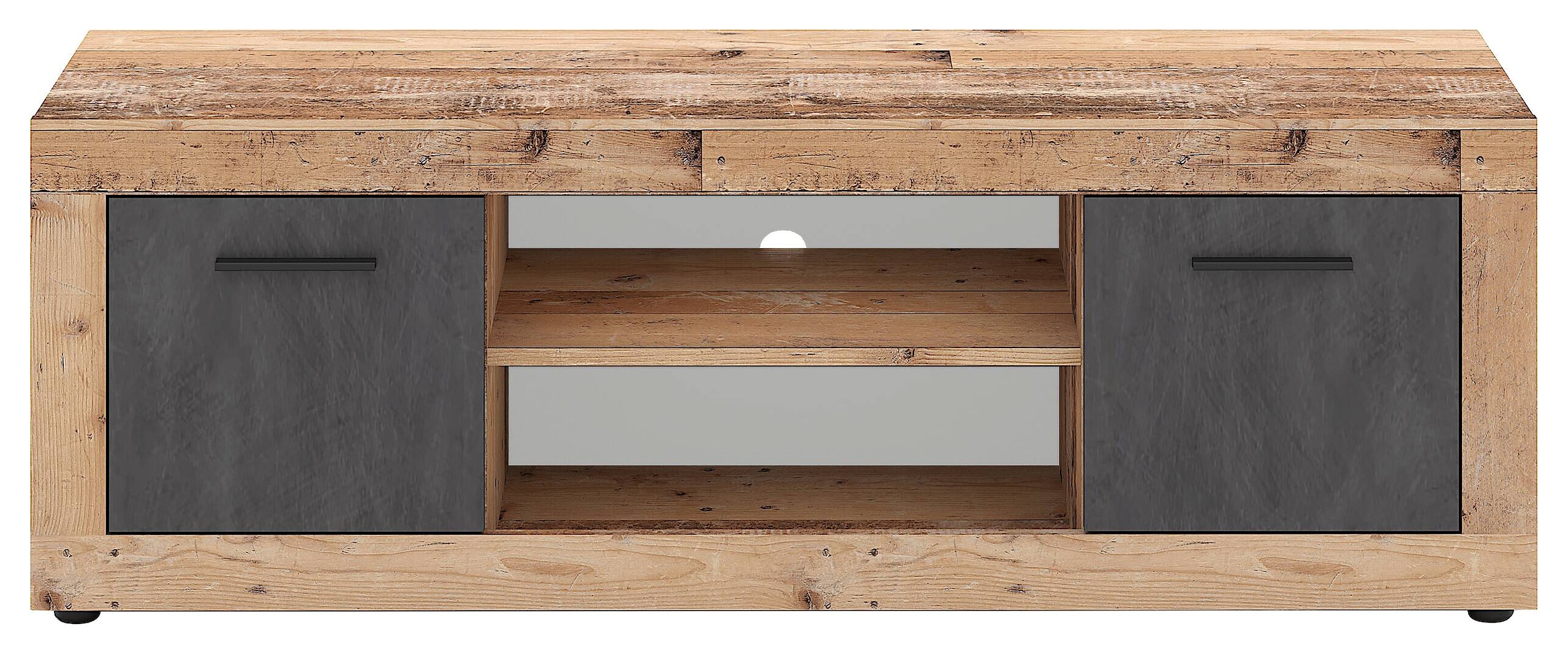 TV-Lowboard LUNA 2D Eiche Old Wood hell Nachbildung Eiche Matera Nachbildung Beton Optik B/H/T: ca. 140x40x40 cm