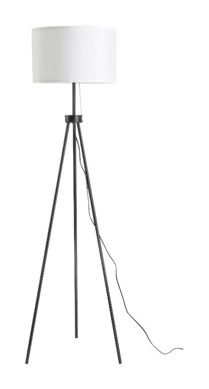 HOMCOM Stehleuchte B31-187V90 schwarz weiß Metall Polyester-Mischgewebe Stoff B/H/L: ca. 37x152x37 cm E27 1 Brennstellen
