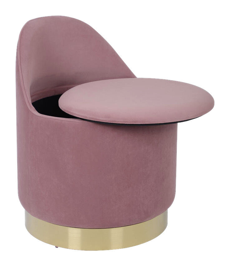 Hocker Viktor 100 altrosa Samt H/D: ca. 68x52 cm