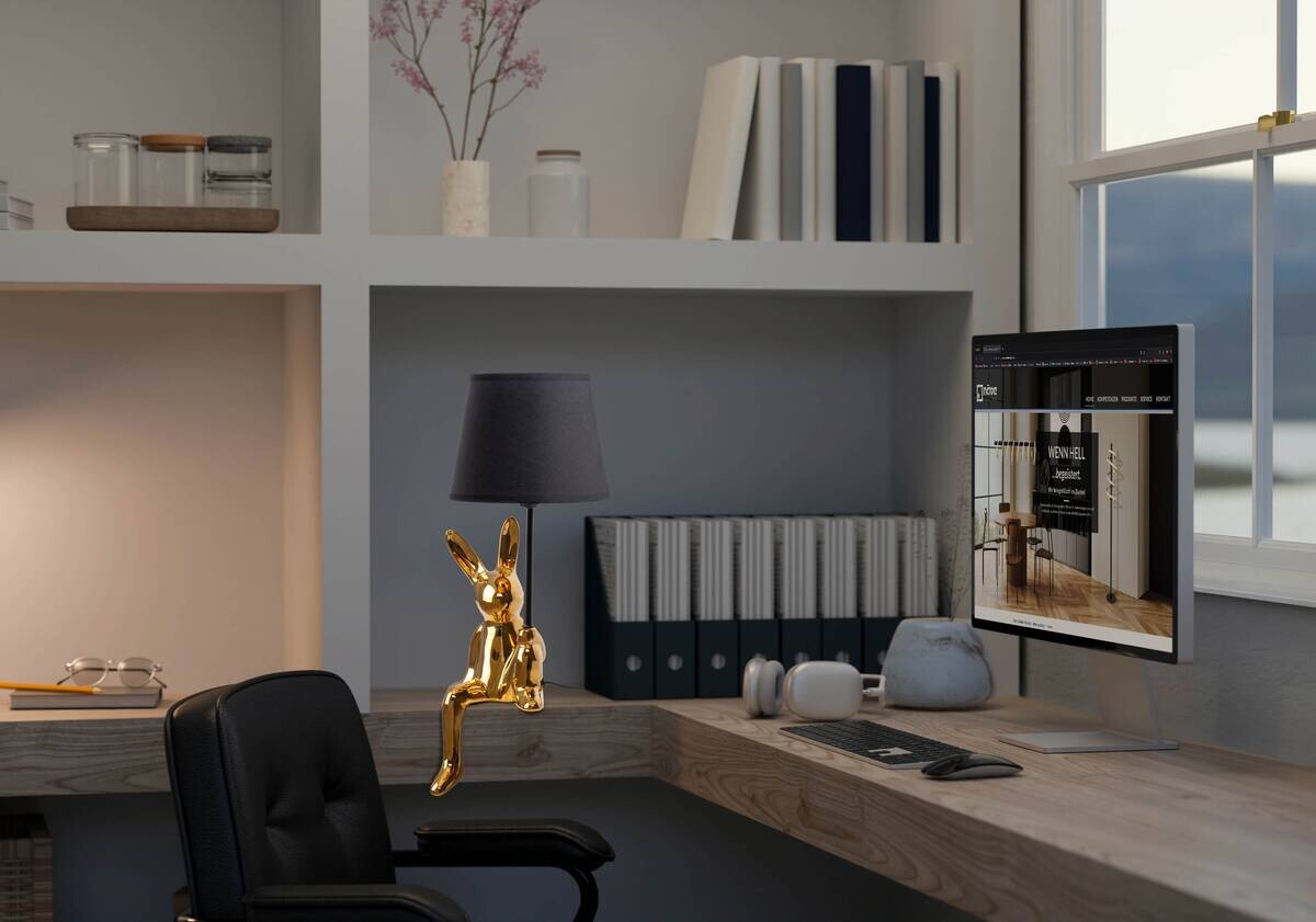 Näve Leuchten Tischleuchte gold Keramik B/H/T/D: ca. 18x45x18x18 cm E14 1 Brennstellen