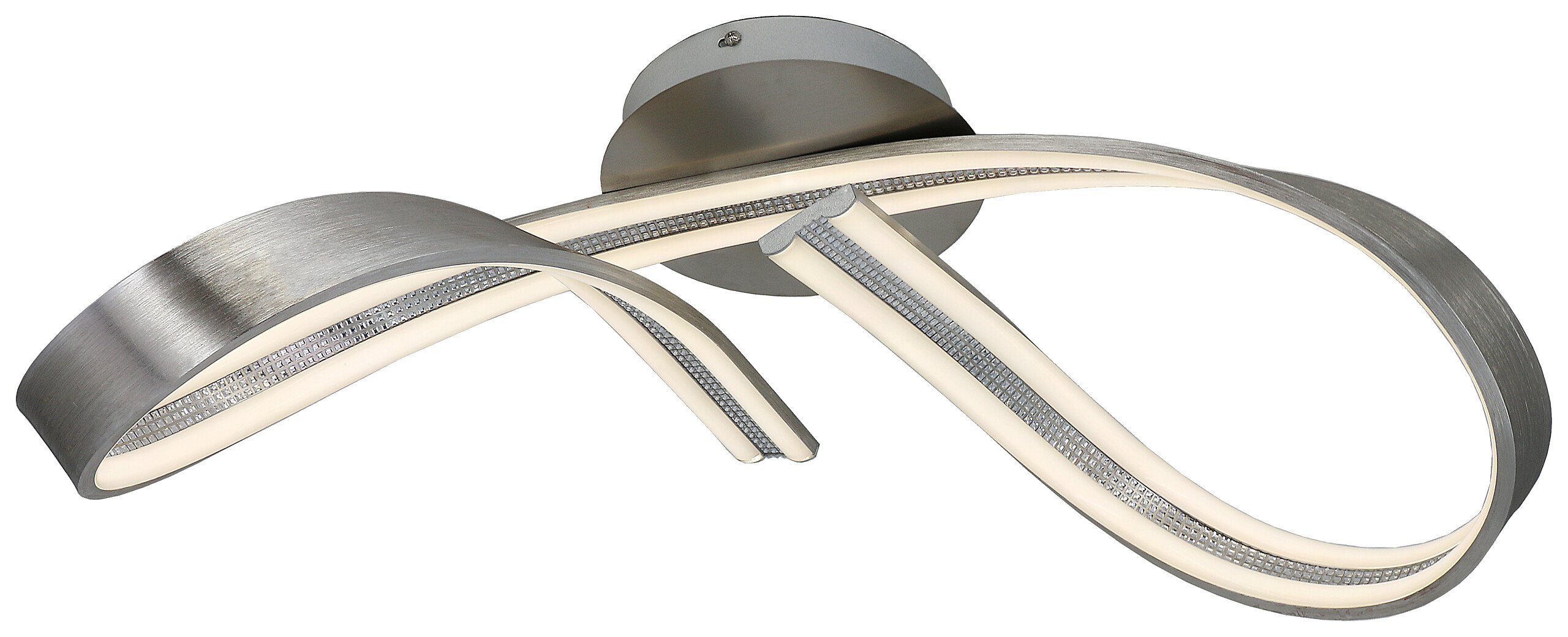 POCOline LED-Deckenleuchte Boucle nickel Metall Acryl B/H/L: ca. 25x23x75 cm