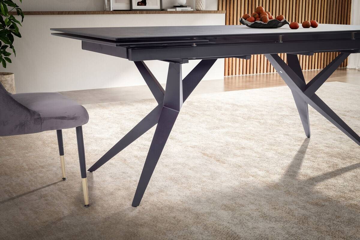 Esstisch schwarz Marmor Optik B/H/T: ca. 180x76x95 cm