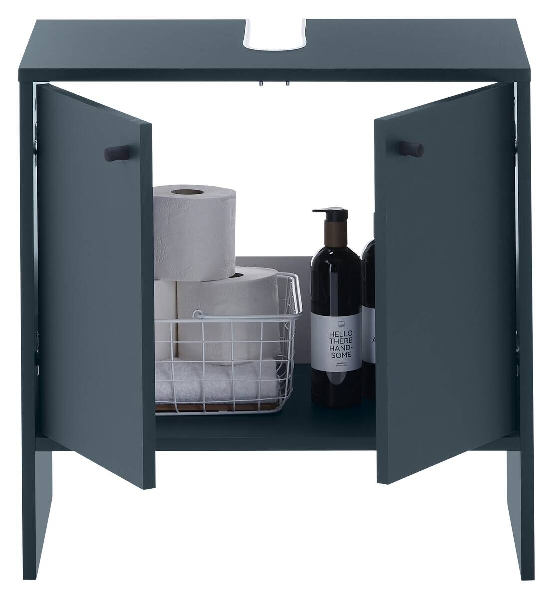 Waschbeckenunterschrank Kairo blau dunkel B/H/T: ca. 60x60x35 cm