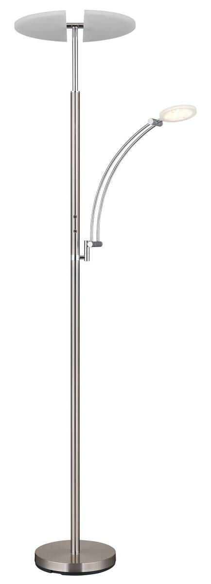 GLOBO LED-Deckenfluter nickel matt Chrom Kunststoff Metall B/H/T: ca. 80x183x40,5 cm 1 Brennstellen