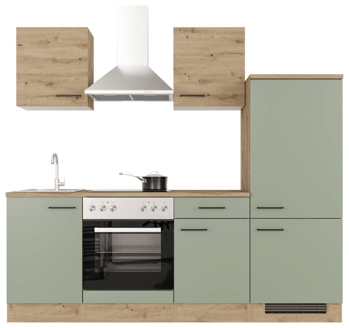 Küchenblock Cara grün matt B/H/T: ca. 220x200x60 cm