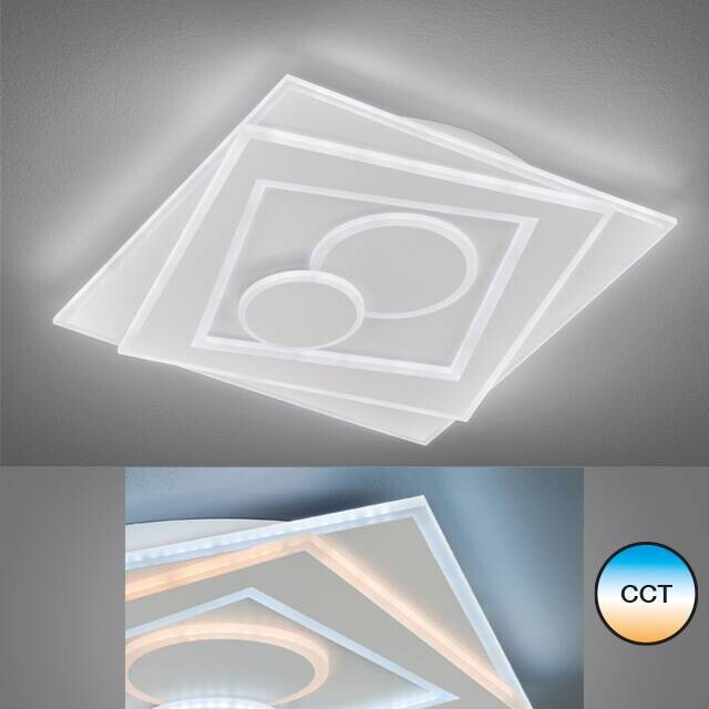 Fischer & Honsel LED-Deckenleuchte 20136 weiß Acryl Metall B/H/T: ca. 50x6,4x50 cm 1 Brennstellen