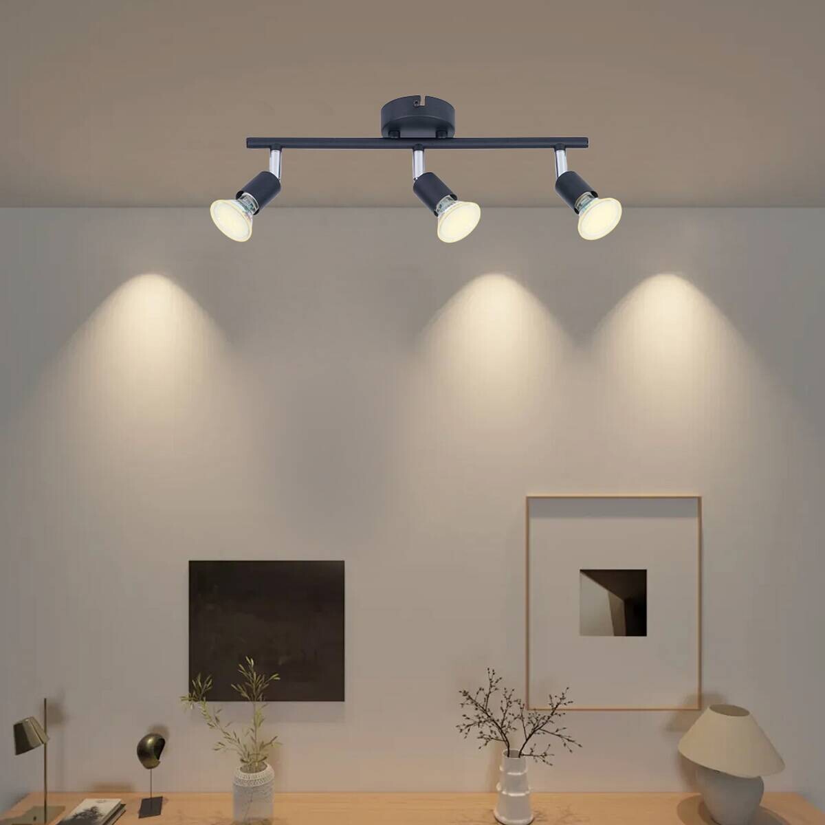 POCOline Spotbalken Boris schwarz B/H/L: ca. 10x8x36 cm 3 Brennstellen