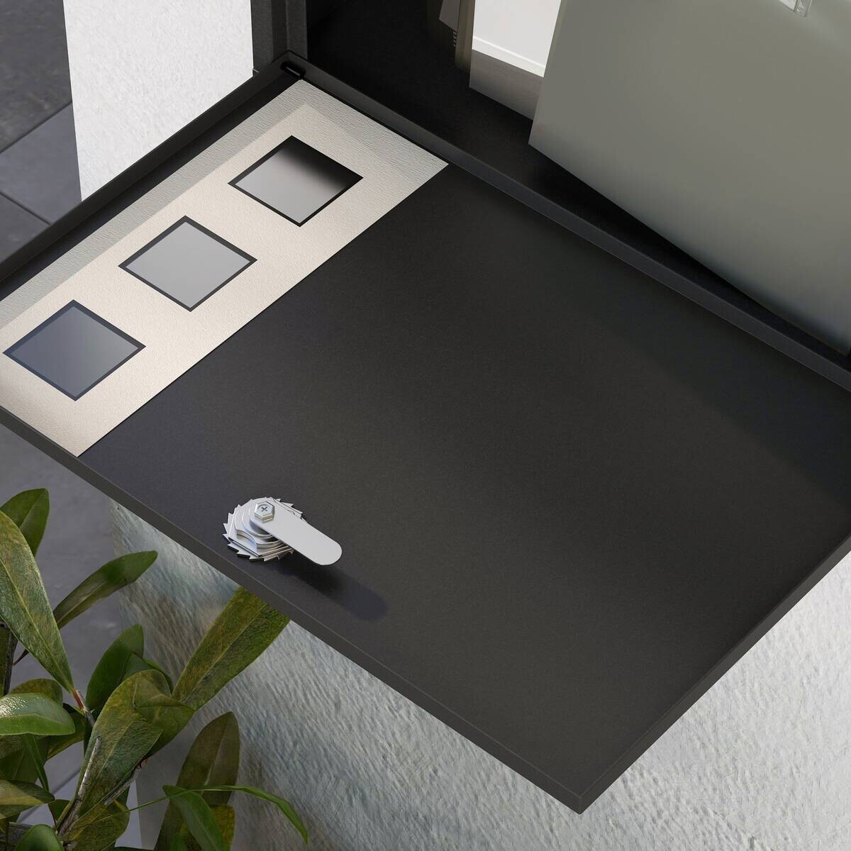 HOMCOM Briefkasten schwarz B/H/L: ca. 11,5x36,5x29 cm