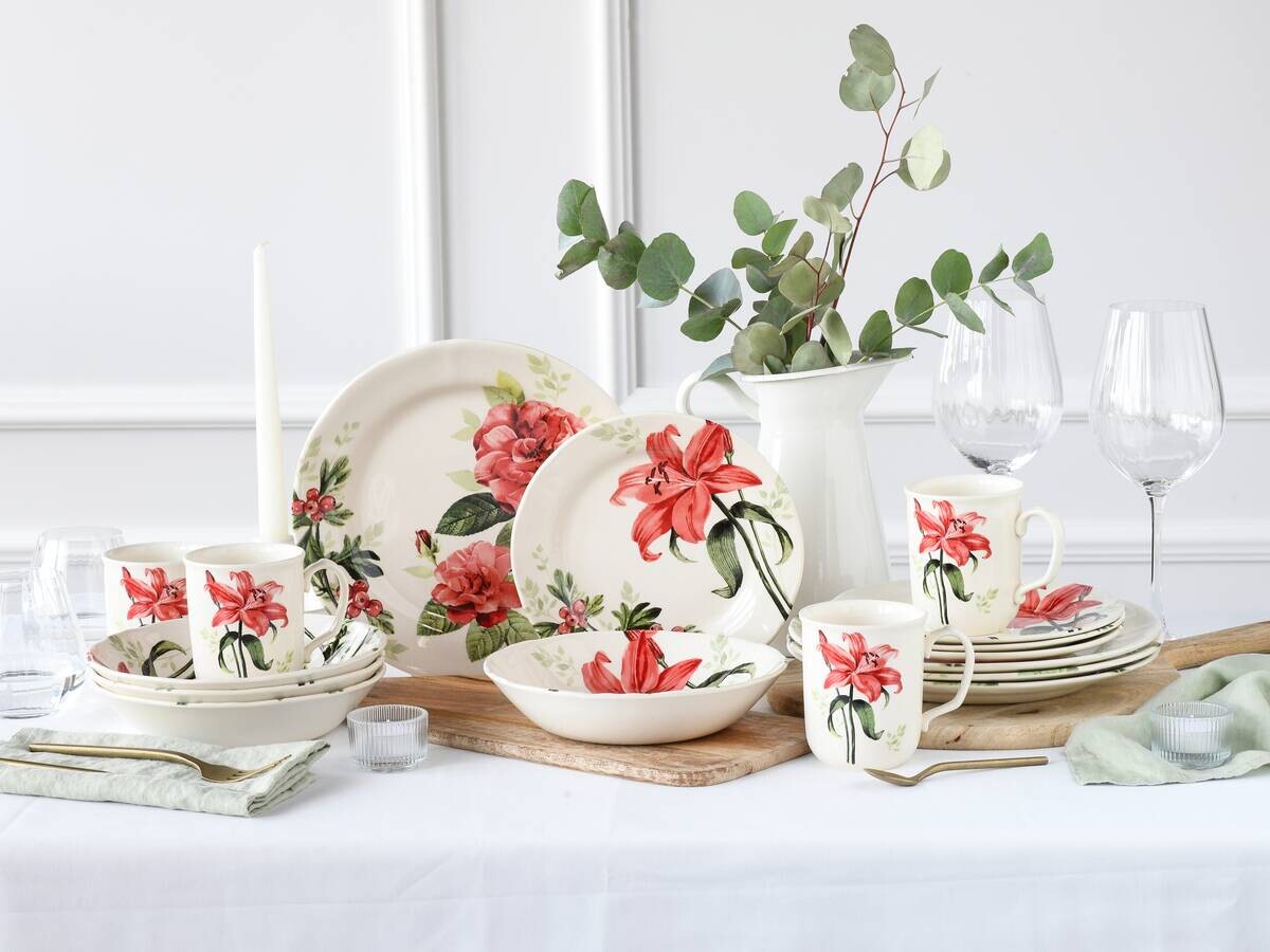 CreaTable Kombiservice ROSEMARY bunt Steingut 16 tlg.