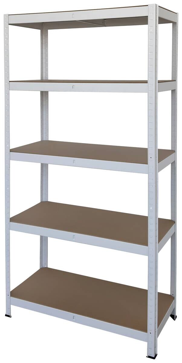 Schwerlaststeckregal weiß B/H/T: ca. 90x180x40 cm