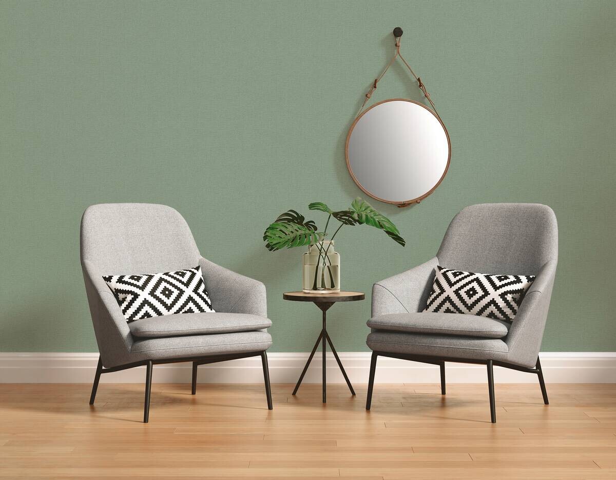 A.S.Creation Vliestapete Attractive Uni grün B/L: ca. 53x1005 cm