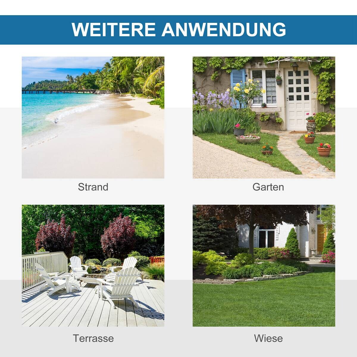 Outsunny Strandmuschel himmel Polyester B/H/L: ca. 173x100x220 cm