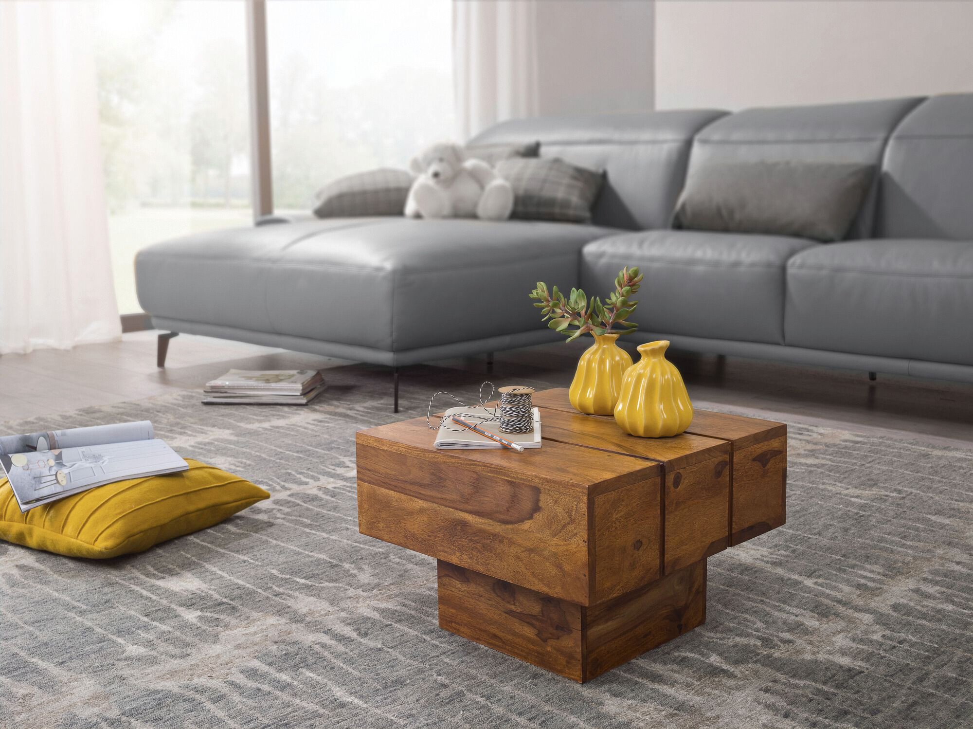 Beistelltisch natur Echtholz B/H/T: ca. 44x30x44 cm