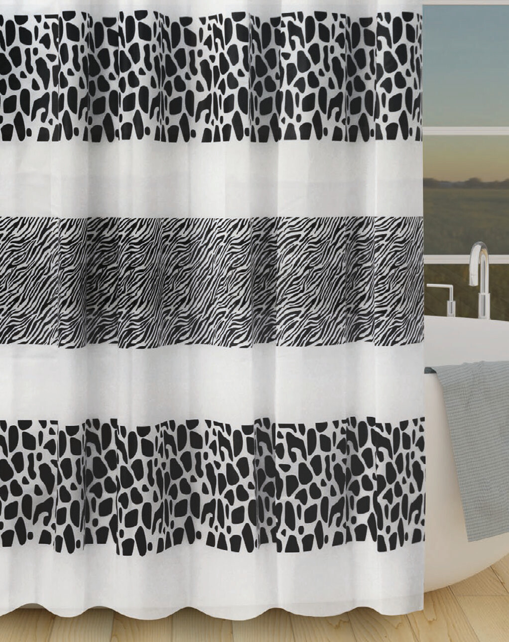 Acus Duschvorhang Animal Print Polyethylen (recycelt) B/L: ca. 180x200 cm