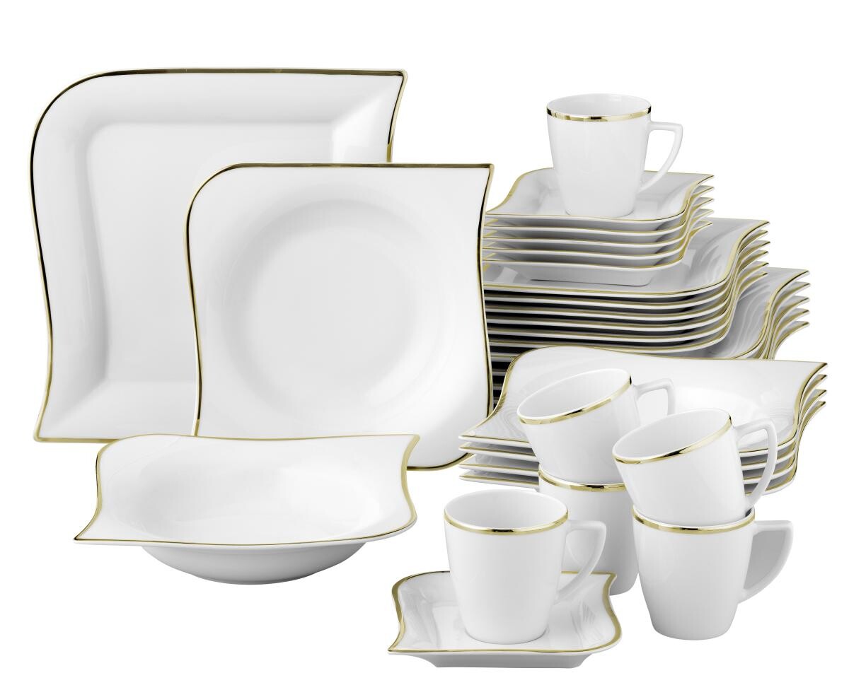 Wellco Kombiservice weiß Porzellan 30 tlg.