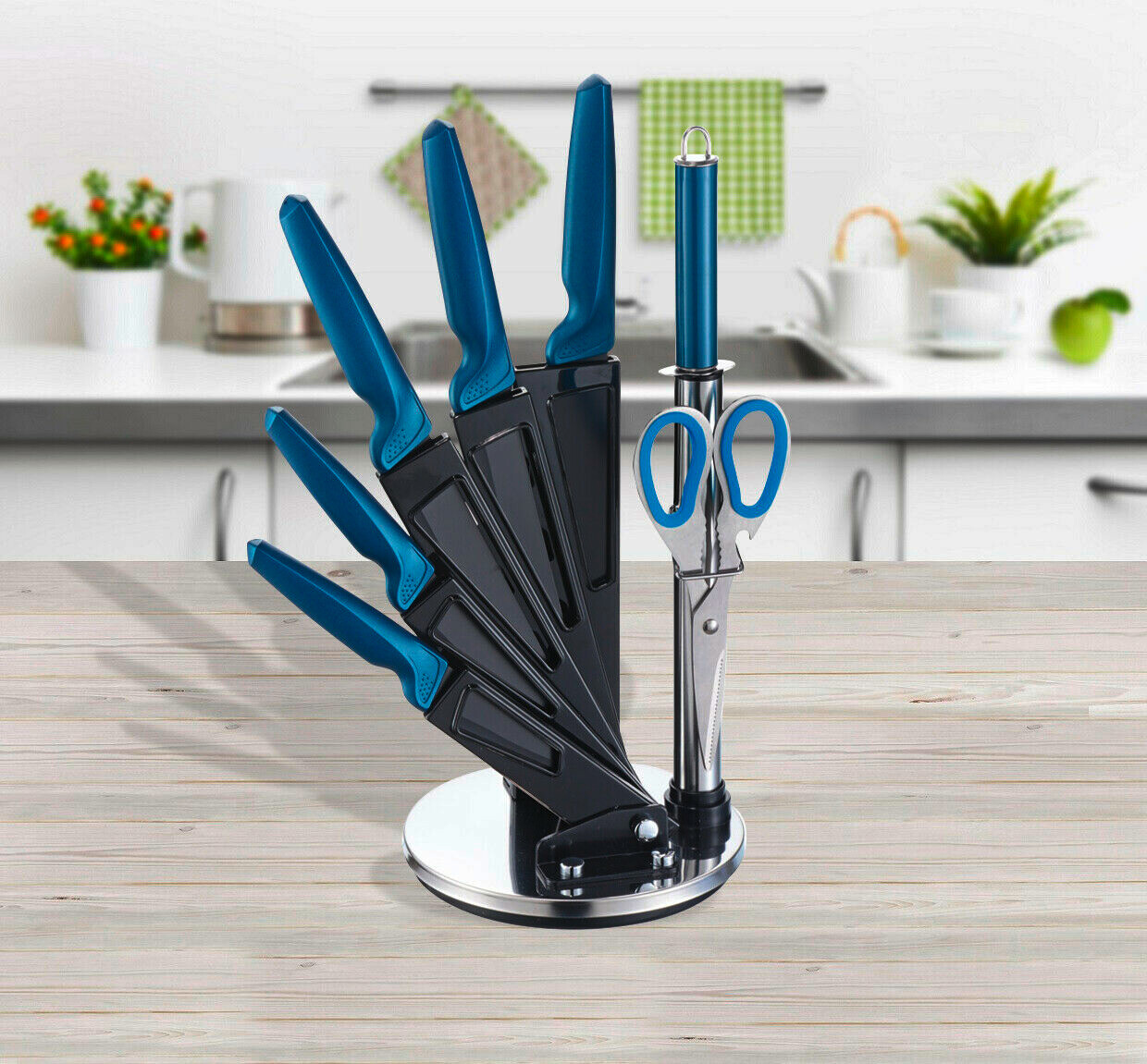 MICHELINO Messerset petrol Edelstahl 8 tlg.