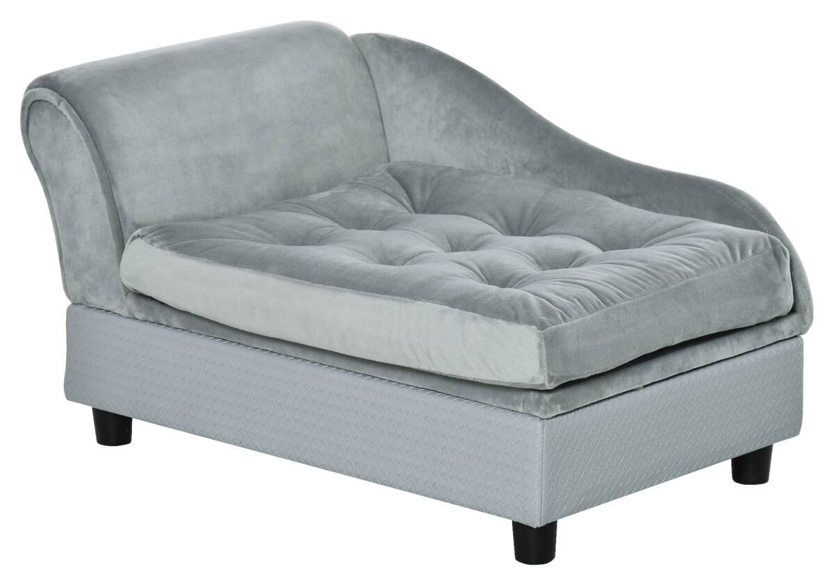 PawHut Hundesofa hellblau Holz B/H/T: ca. 76x42x45 cm