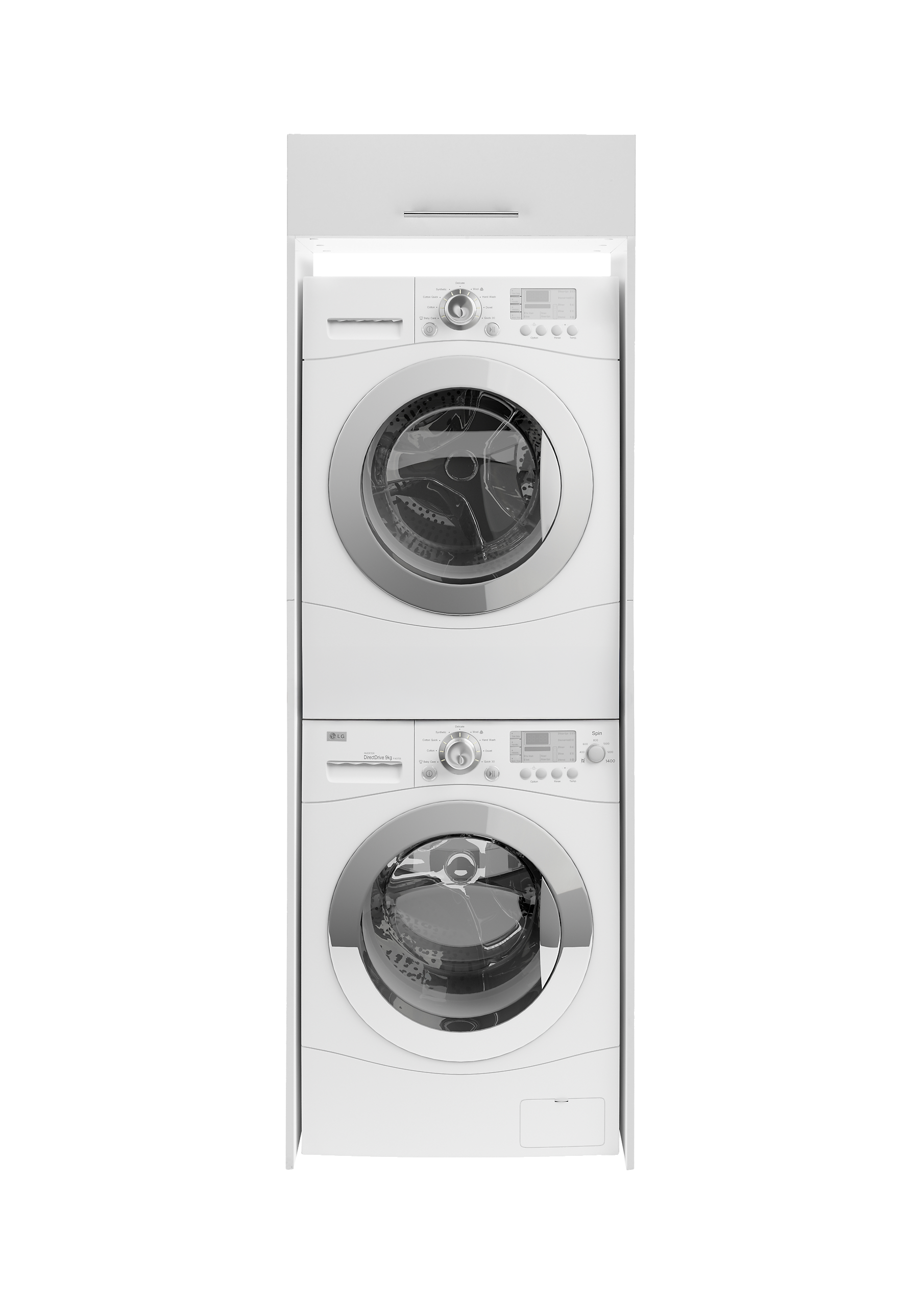 Respekta Waschmaschinenumbauschrank Clara weiß matt B/H/T: ca. 67,4x200x67,6 cm