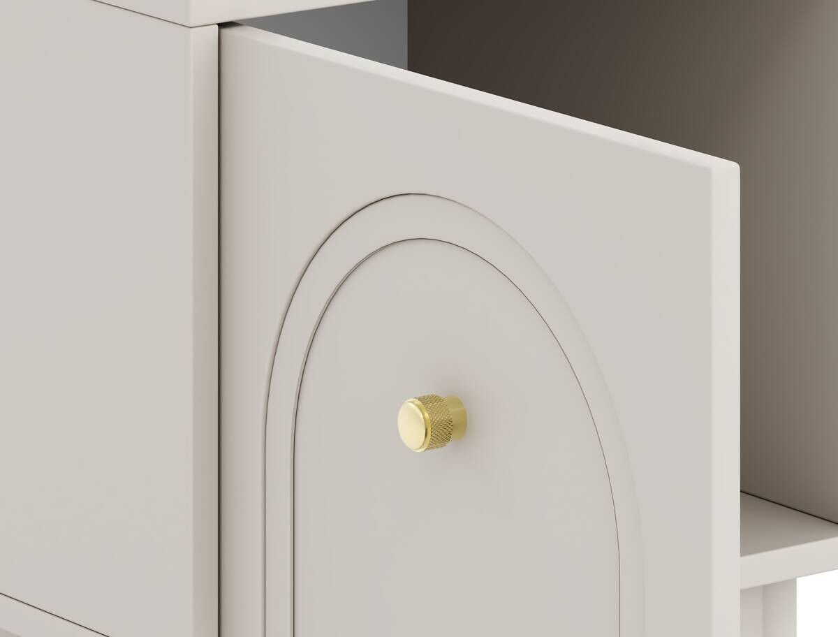 Nachtkonsole MAZOMA Eiche Kaschmirgrau Nachbildung gold Optik B/H/T: ca. 41,5x53,5x39 cm