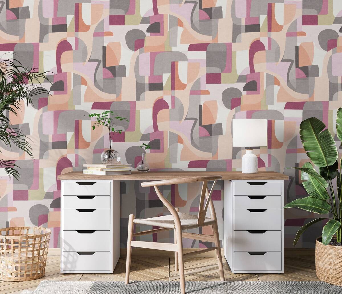 Erismann Vliestapete Abstrakt beige rosa grau B/L: ca. 53x1005 cm