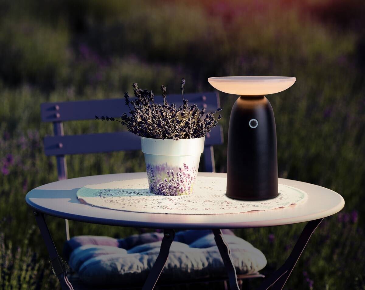 LED-Solarleuchte 3191022 schwarz Kunststoff Metall H/D: ca. 22,5x16 cm