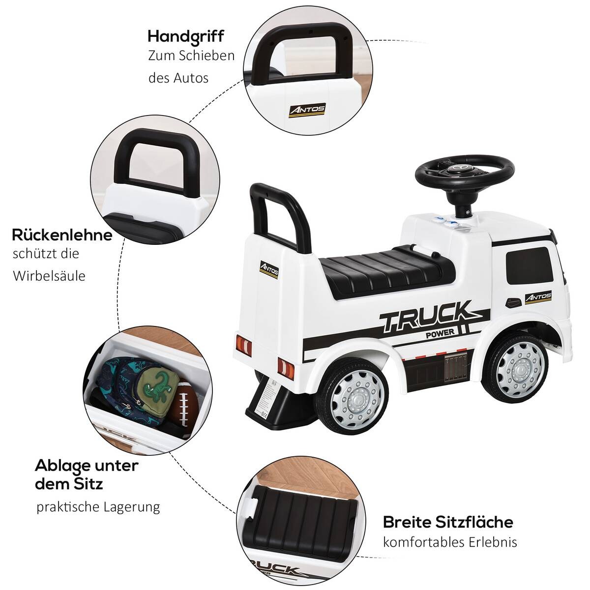 HOMCOM Kinder-Rutschfahrzeug B/H/L: ca. 28,5x45x62,5 cm