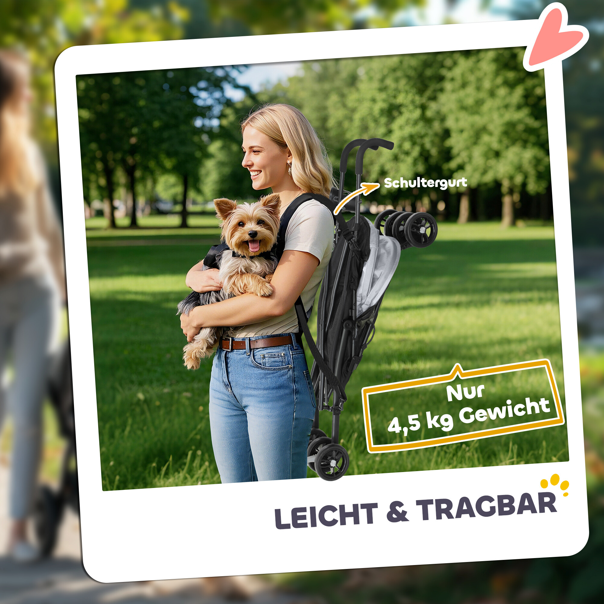 PawHut Hundewagen hellgrau Stahl B/H/L: ca. 44x103x76 cm