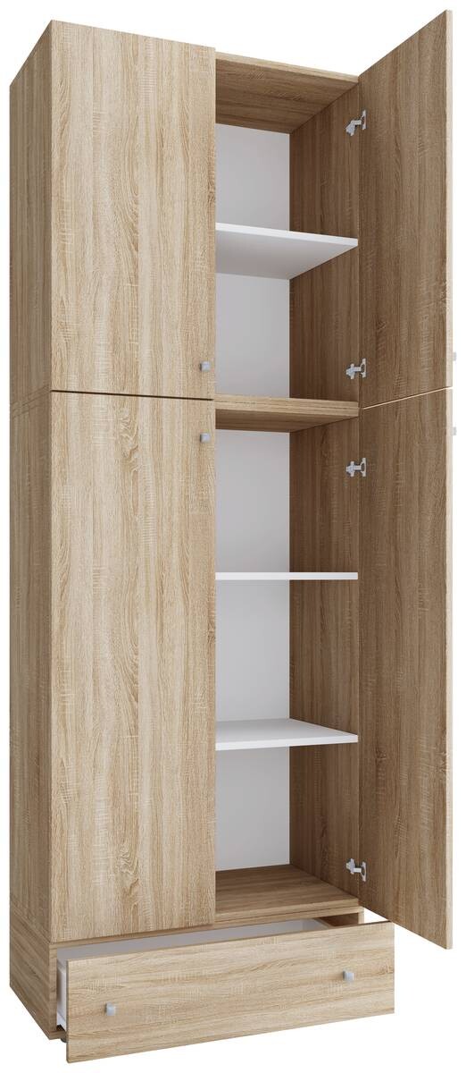 Schuhschrank Lona Eiche Sonoma Nachbildung weiß B/H/T: ca. 70x200x39 cm