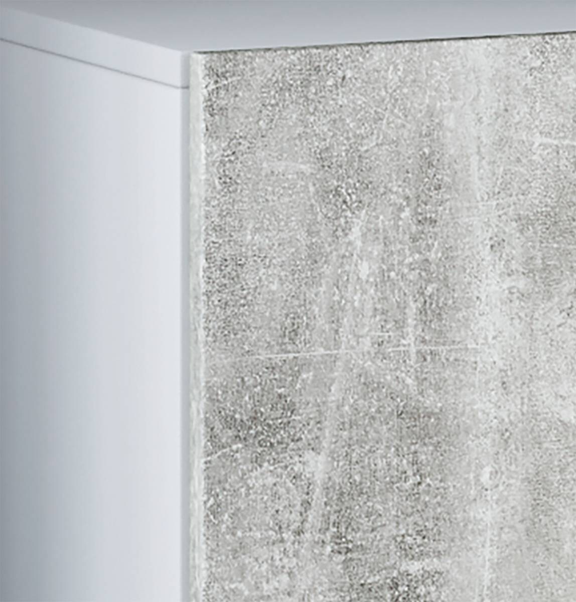 Badunterschrank Flandu Beton Optik weiß B/H/T: ca. 60x51x30 cm