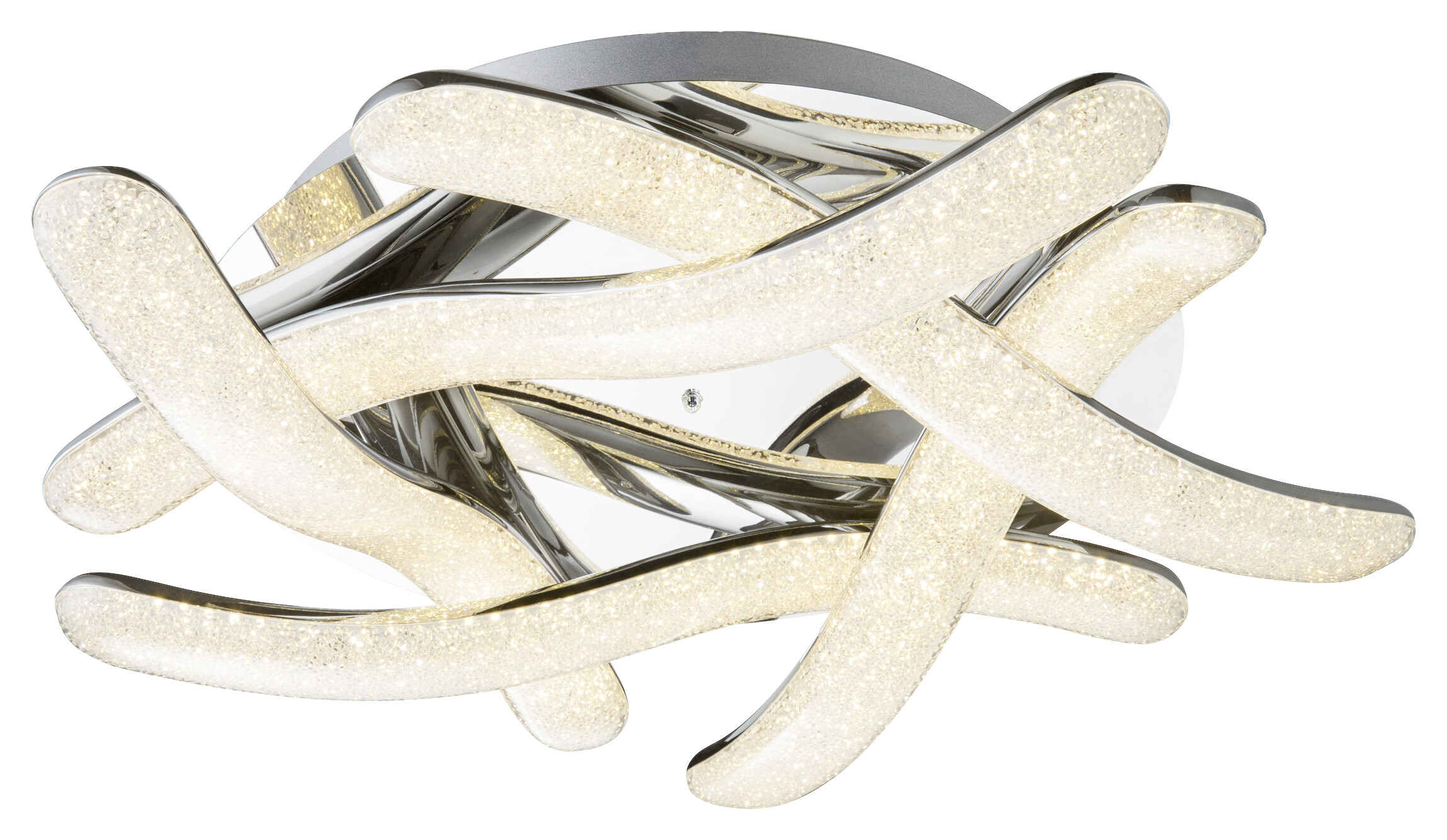 POCOline LED-Deckenleuchte Lio Chrom Metall Acryl B/H/L: ca. 54x11,5x54 cm