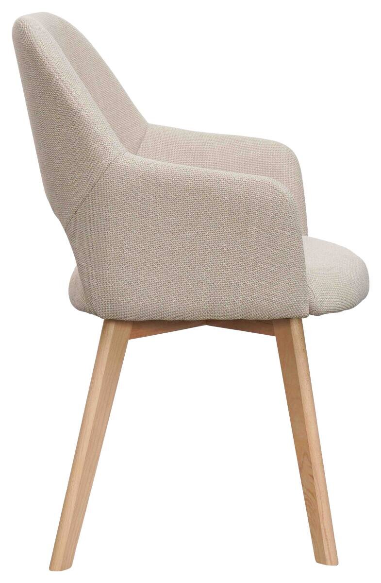 Armlehnstuhl Stade beige natur Polyester Buche B/H/T: ca. 57x87x62 cm