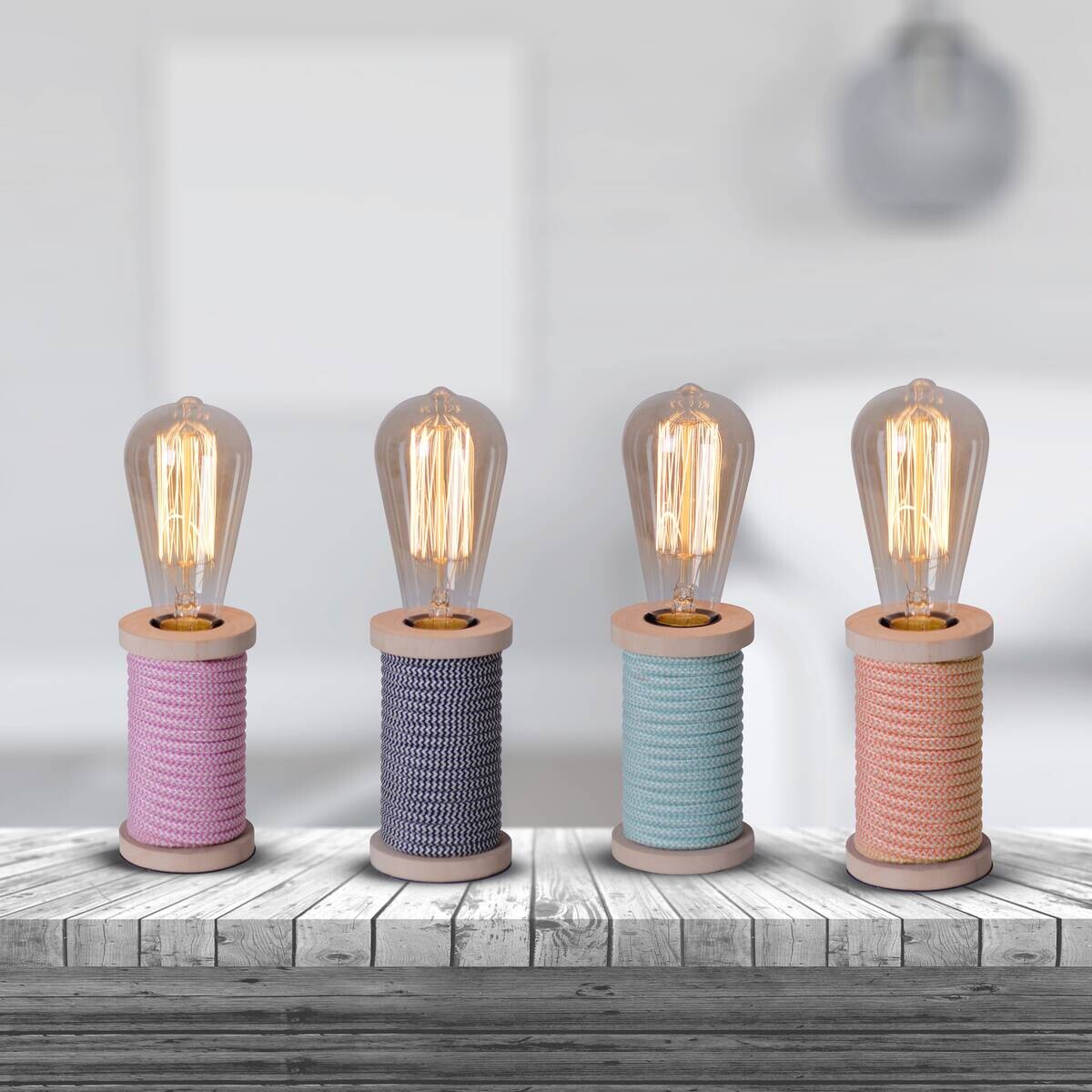 Näve Leuchten Tischleuchte 3158198 orange Textil Kunststoff Metall B/H/T: ca. 7x12x7 cm E27 1 Brennstellen