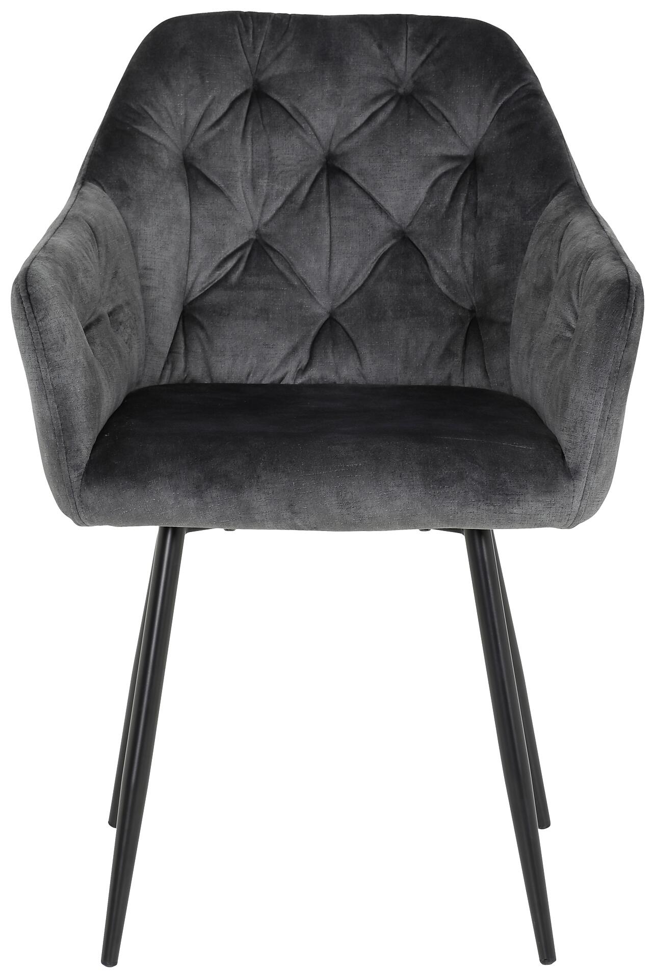 Stuhl Tina 2er Set anthrazit Vintage Samtoptik B/H/T: ca. 56x81x62 cm