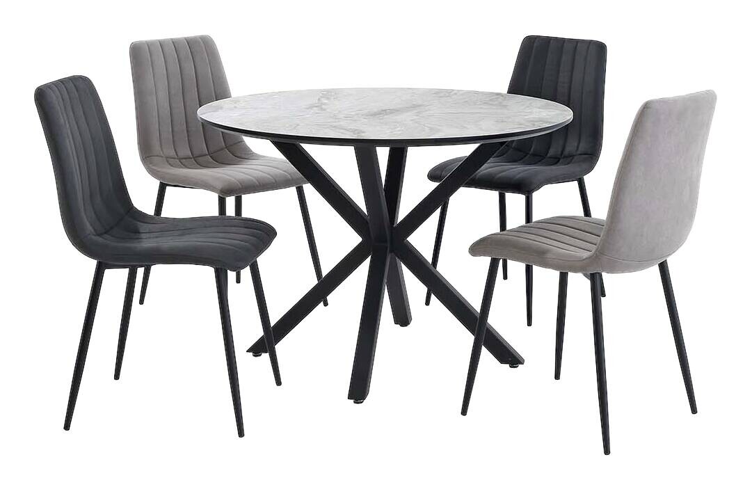 Esstisch schwarz grau Marmoroptik D: ca. 110 cm