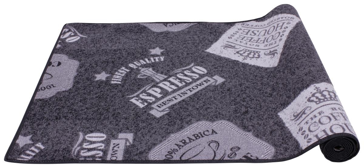 Küchenläufer Coffe Patterns grau B/L: ca. 67x180 cm