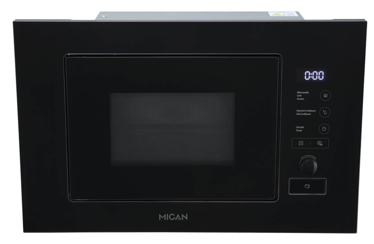 Mican Einbaumikrowelle MGM17SCBG schwarz Edelstahl B/H/T: ca. 59,5x38,2x32 cm