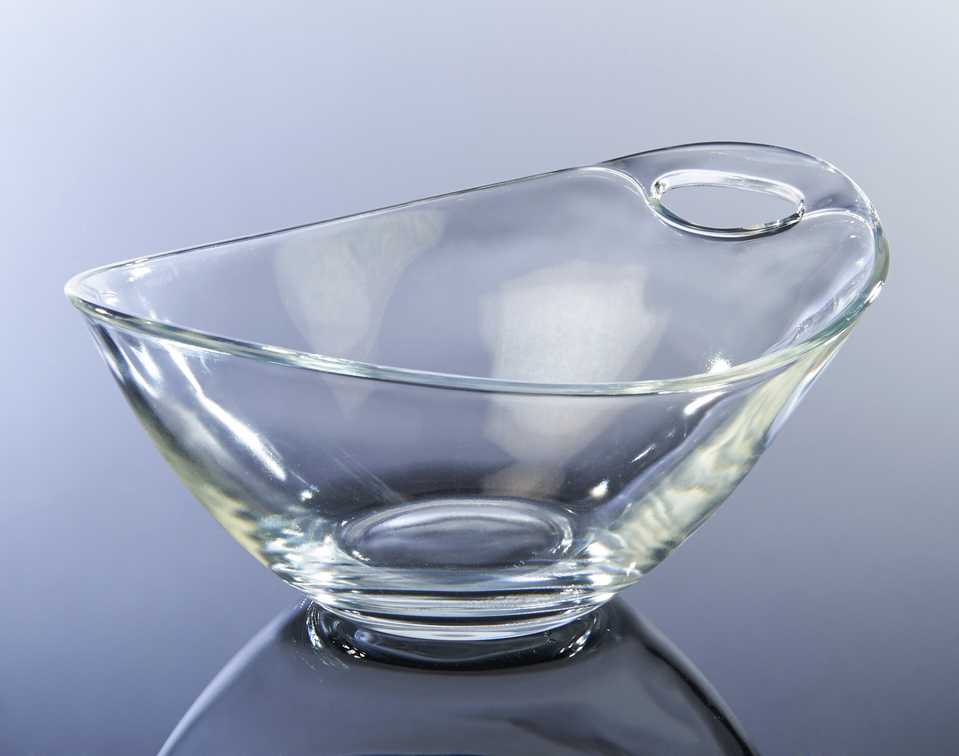 Schale klar Glas B/H/L: ca. 18x10x18 cm