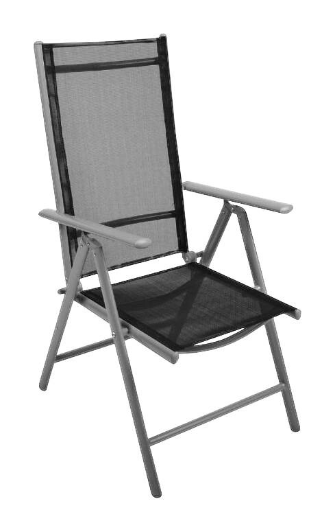 VCM Klappsessel schwarz Aluminium B/H: ca. 56x105 cm