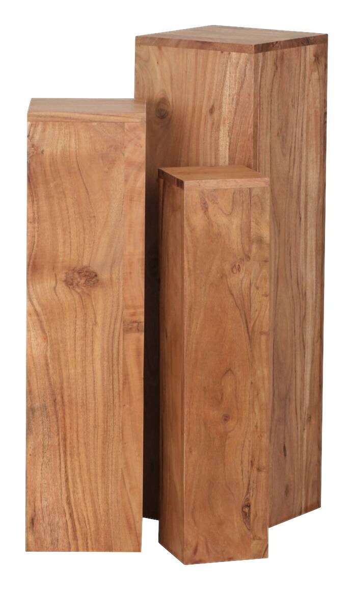 Beistelltisch 3er-Set. natur Akazie