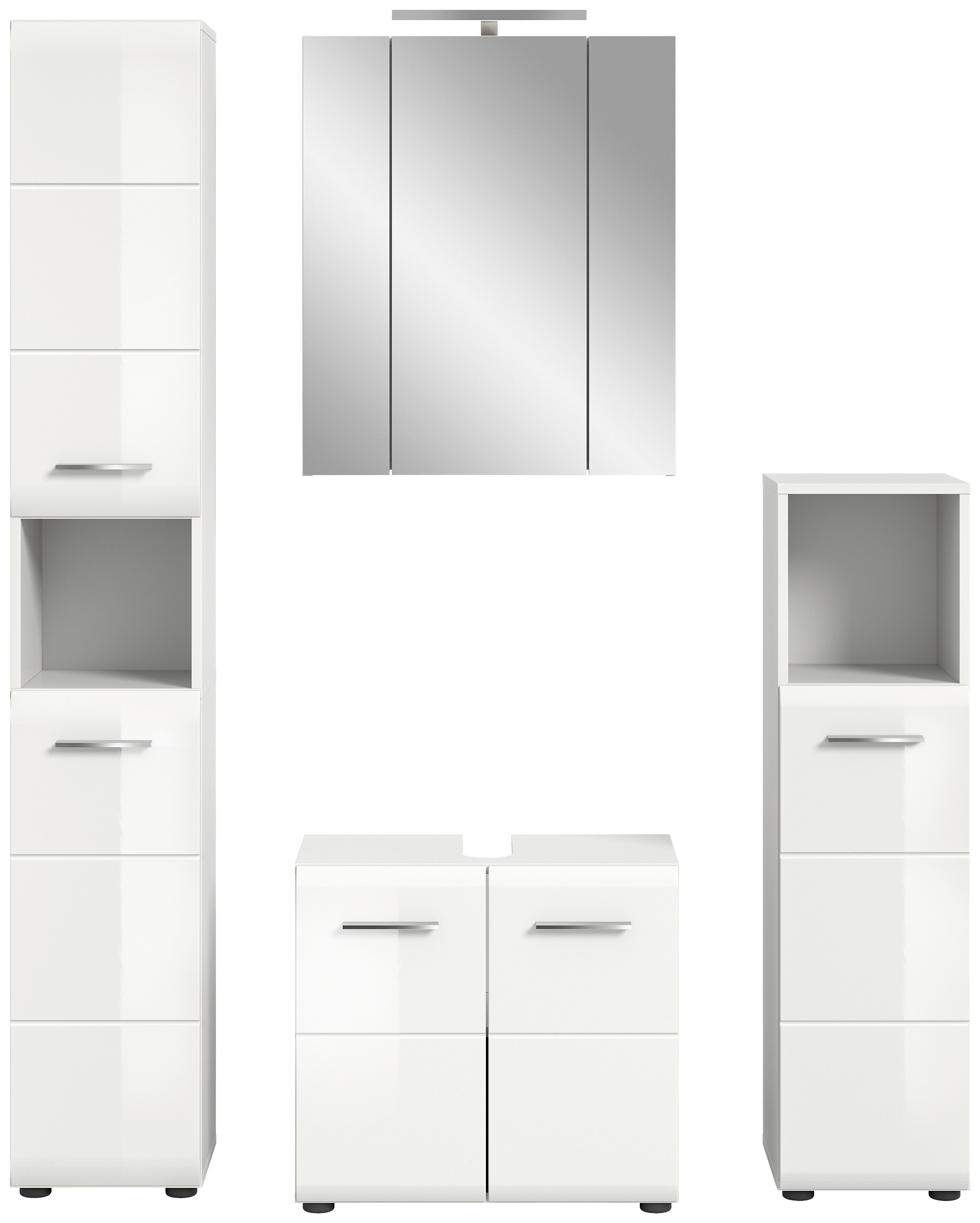 Badezimmer-Set Ice weiß weiß Hochglanz B/H/T: ca. 150x185x30 cm