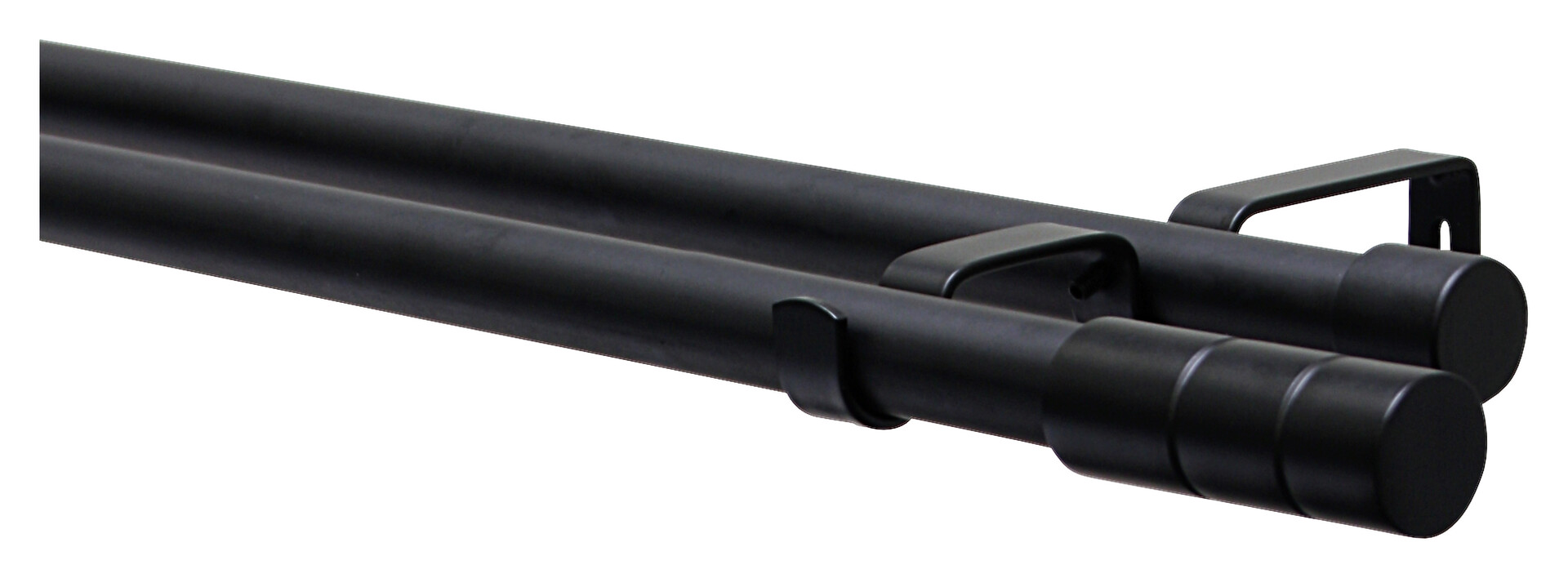 Boviva Stilgarnituren Zylinder mattschwarz Metall D: ca. 1,9 cm ausziehbar von ca. 190 bis 340 cm 2.0 Läufe