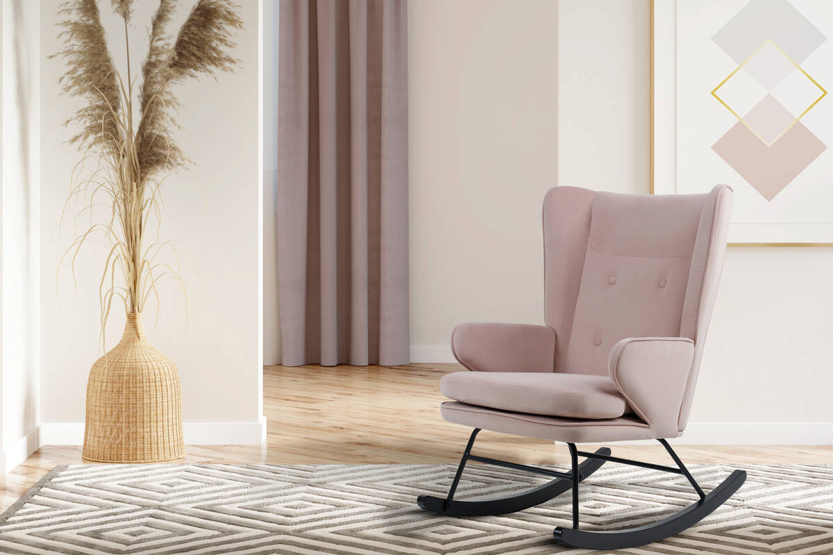 Schaukelstuhl Melorie 100 altrosa B/H/T: ca. 86x95x65 cm